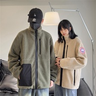 Canada Goose 100%Original Embroidered Logo Stand Collar Lamb Fleece Jacket For Men
