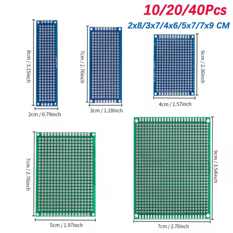 10-40pcs Universal Double Sided PCB Board 2X8 3X7 4X6 5X7 7X9 Cm FR4 Prototype Printed Circuit Board