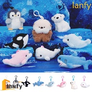LANFY Aquarium Plushies Pendant, Sea Otter Penguin Killer Whale Plush Keyring, Toys Orca Shark Dolph