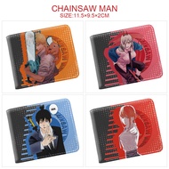 Chain Saw Man Digital Printed Wallet Large Capacity Cartoon Stylish Folded Coin Purse for Kids