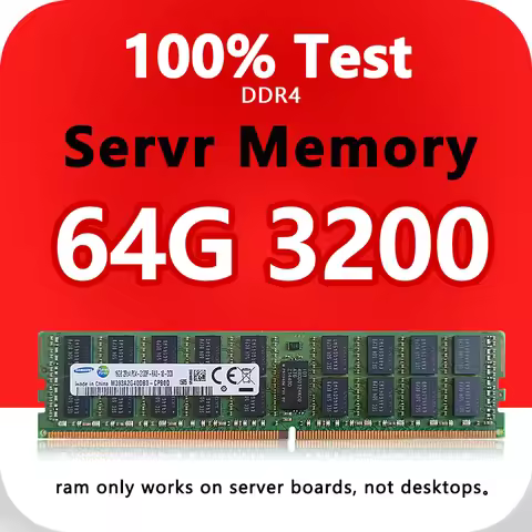 DDR4 Ram 64GB PC4 Memory Bar 3200MHZ ECC REG Server Memory 64GB D4 3200 RAM v3 For x99