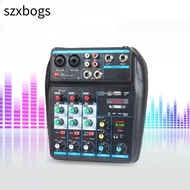 SZXBOGS Audio Mixer, 4-Channel Monitor Karaoke System DJ Console Mixer, Portable Bluetooth with 48V 