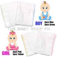 THEBABYSHOPPH 6pcs Birdseye Curity Lampin for Newborn Infant Baby Cloth Diaper Birds eye with Colore