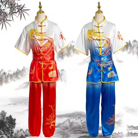 Tai Chi Suit Chinese Style Kung Fu Wushu Martial Arts Uniform Performance Jacket Pants Yaga Exercise