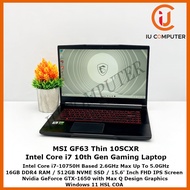 MSI GF63 THIN 10SCXR INTEL CORE I7-10750H 16GB RAM 512GB NVME SSD GTX1650 USED LAPTOP REFURBISHED NO