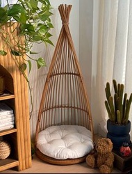 (包郵)handmade pet house/手工天然藤編貓狗屋/貓窩/狗窩/狗竇/兔屋/兔窩