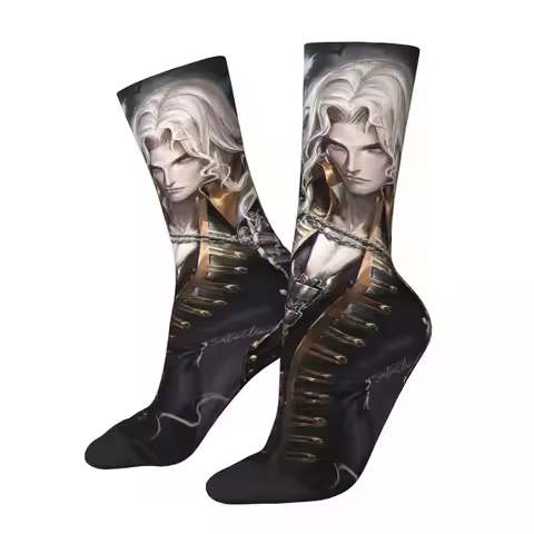 Alucard Vampire Socks Men's Women's Casual Castlevania Anime Socks Harajuku Spring Summer Autumn Win