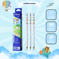 Combo 1 Box of 12 Wooden Pencils with Eraser 2B ERAS Smooth Pen Lines, Firm Nibs E600