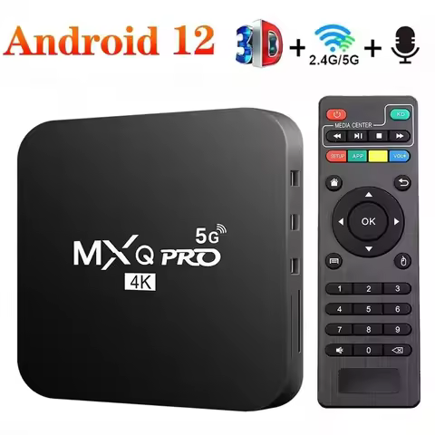 Smart TV Box MXQ-PRO 4K HD TV Box Android 12.0 2.4G 5G Dual-WIFI 3D Video Media Player 2GB RAM 16GB 