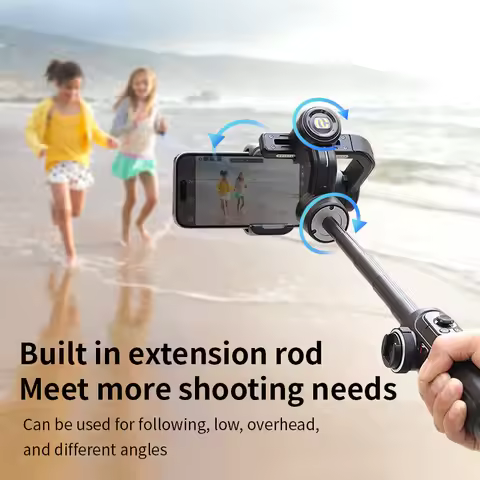 AOCHUAN Smart AI Face Tracking S2 Handheld Gimbal Stabilizer PTZ with Extendable Rod with Fill Light