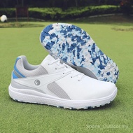 Men‘s Golf Shoes Waterproof Leather Golf Sneakers Non-slip Spikeless Golf Trainers Lace-up Golf Busi