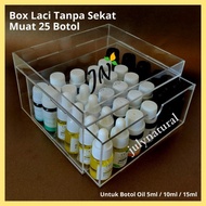 Populer Box Laci Essential Oil 15ml (Muat 25 botol oil ) /Box Akrilik