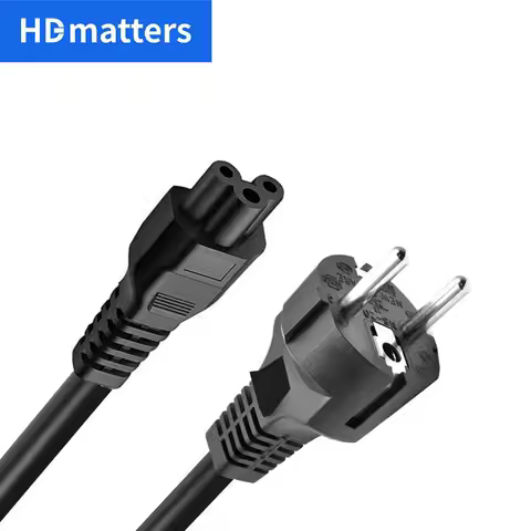 EU Power Cord European 3-Prong AC Power Cable EU Notebook Power Cord CEE 7/7 to IEC320 C5 Power Lead