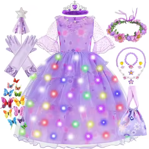 Encanto Costumes Cosplay Princess Dress Isabella Charm for Girls Carnival Halloween Christmas Birthd