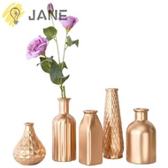 JANE Gold Glass Vase Home Decor Retro Glass Vase Ornaments Flower Bottle