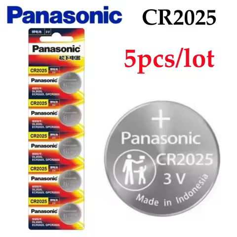 5pcs Original Panasonic CR2025 3V Lithium Battery For Car Remote Control Watch Motherboard Scale But