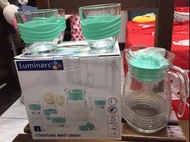 法國 Luminarc 樂美雅 冷水壺 杯子 杯壺組 玻璃 冷水壺5件組（1壺4杯）蒂芬妮綠 禮盒