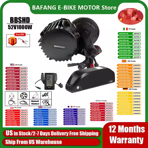 BAFANG BBSHD 1000W 52V Mid Drive Motor Bicycle Electric Bike Conversion Kit with 52V 20AH Battery fo