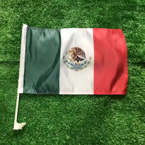 CUSTOM FLAG Mexico car flag 30*45cm Mexico car waving Flag National Flag standard-bearer waving flag