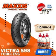 MAXXIS VICTRA 110 / 80 - 14 MAXXIS 110/ 80-14 / 110-80-14 TUBELESS OUTER TIRE AEROX TIRE/ VARIO TIRE