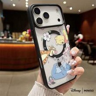 Disney Winnie The Pooh Cherry Blossom Phone Case Transparent Magnetic Shockproof Case Suitable For I