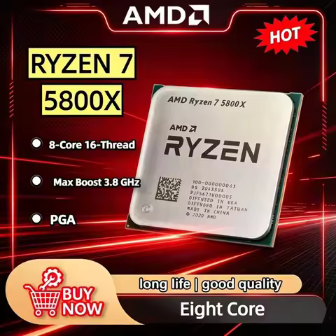AMD Ryzen 7 5800X Desktop Processor 3.8 GHz 8-Cores 16-Threads AM4 Socket CPU Up to 4.7 GHz 3200 MT/