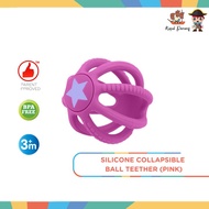 Nuby Silicone Collapsible Ball Teether (Pink) - Baby Teether Toy