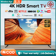 ทีวี 43 นิ้ว TV 50 นิ้ว สมาร์ททีวี Smart TV 4K โทรทัศน์ 32 นิ้ว 43 นิ้ว 50 นิ้ว 4K UHD HDR+ TV HDMI/VGA/DP รับประกัน 5 ปี Wifi/Youtube/Nexflix