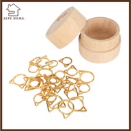 YELGIRL 30pcs Cat Ear Markers, Metal Rings Cat Shape Knitting Markers, Household Craft Gold Plating 