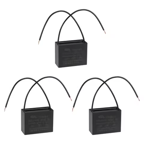 3Pcs 4uF-36uF Ceiling Fan Capacitor 250V AC 2 Wire Metallized Polypropylene Film Capacitor for Elect
