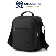 MENSPE Men's Shoulder Bag Unisex Shoulder Bag Large Capacity Leisure Bag Waterproof Crossbody Bag Po