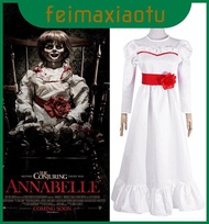 Striking Annabelle Horror Doll White Dress Soft Comfortable Cosplay Halloween For Outfit