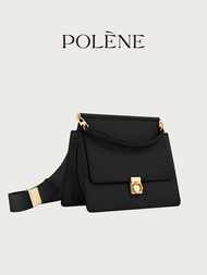 Polene Pauline Number Seven-Black Litchi Cowhide Portable Messenger Bag45621