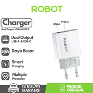 RETAIL ROBOT K8 PLUS Adaptor Charger Cas RT-K8 Type-C Port USB & Type C Batok Casan 2 Port Original