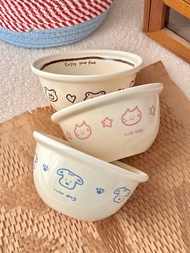 Ins Style Cute Puppy Cat Korean Style Rice Bowl Salad Bowl Fruit Bowl Soup Bowl Ceramic Small Bowl