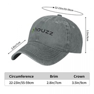 Houzz Logo Adult Washed Cowboy Hat 100% Cotton Curved Brim Sun Hat Simple Casual All-Match Neutral B