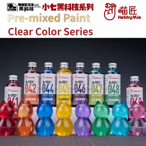 HOBBY MIO 041-049 100ml Clear Color Paint Pre-mixed Non-dilution Pigment Model Painting Tools for Mo
