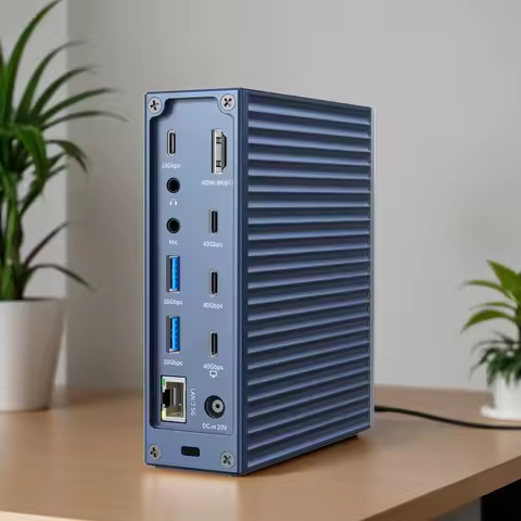 Acasis 40Gbps 21-in-1 USB-C Docking Station| Max 90W Output 8K 60HZ TF SD 4.0 |USB-C Hub for Video E