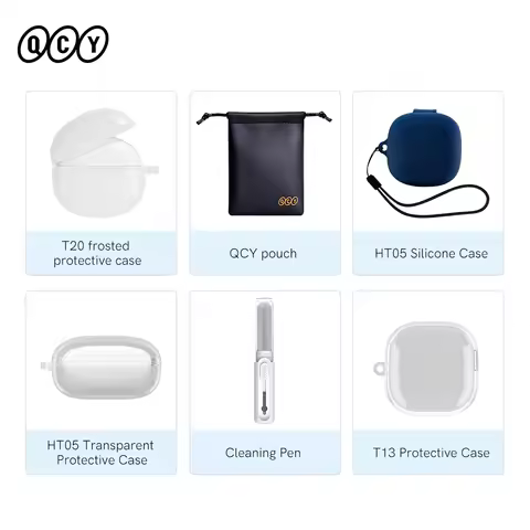 QCY HT05 Soft Sillicone Case HT10 MeloBuds Pro Wireless Earphones Storage Bag Headphones Protective 