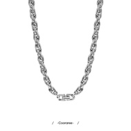 สร้อยคอชาย Cooraree Mobius ลวดลายดอกไม้ โซ่ไททาเนียม ดีไซน์เรขาคณิตแบบมีทางเดียว เครื่องประดับแฟชั่น