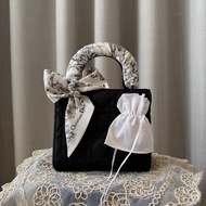 迪奧 Mini Lady Dior 迷你包款 (三格) 黑色極啞光