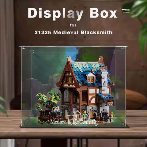 Acrylic Display Box for Lego 21325 Medieval Blacksmith Dustproof Clear Display Case (Lego Set not In