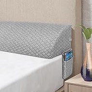 Bed Wedge Pillow Bed Gap Filler - Queen Size (60"x10"x6") Bed Gap Filler Mattress Wedge Headboard Pillow Memory Foam Triangle Pillow Close The Gap 0-7" Filler Between Headboard and Mattress or Wall