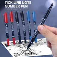 🔥chageey👍 1pc Permanent Marker Pen 0.5mm-1.0mm Double-head Oily Marker Waterproof Hook Line Marker P
