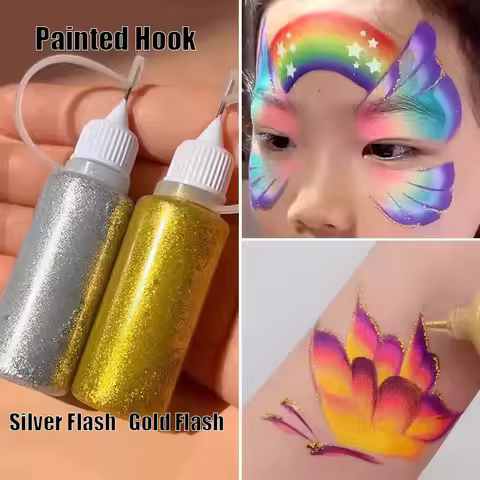 Watercolor Stroke Glitter Chalk Facial Performance Handmade DIY Album Decoration Glitter Glue Set Gl