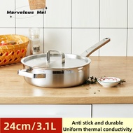 Three Layer Stainless Steel Pot Frying Pan Uncoated Frying Pan Non Stick Cooking Pot 304 Stainless S