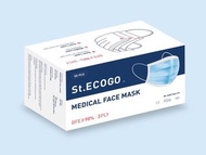 ST.ECOGO MASK PFE&gt;95%/BFE&gt;99%+ EN14683 TYPE IIR CE FDA ISO 外科口罩 5x10個獨立包裝 [50個/盒]