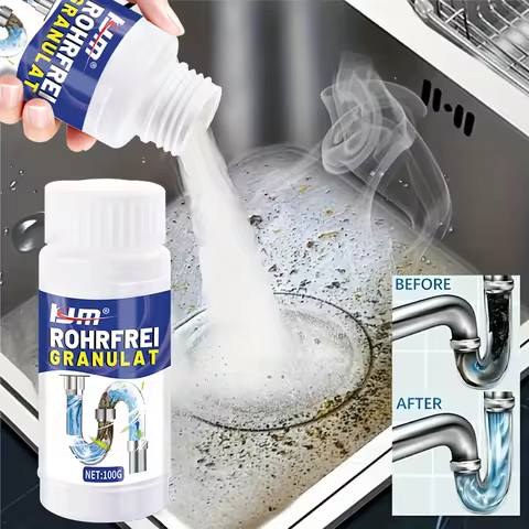 Kitchen Drain Cleaner Granules 100g - Clog Remover, Pipe Deodorizer, Unblocks Sinks, Easy to Use, Od