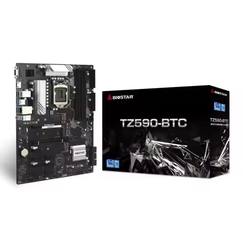 BIOSTAR TZ590-BTC Motherboard LGA 1200 DDR4 Z590 128G M.2 Support 11900K 10900K 11700T 10700F 11600K