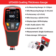 UNI-T UT343D มาตรวัดความหนาของการเคลือบผิวไฟหลัง LCD 320X240พิกเซล UT343A โลหะจีน/NFE ดิจิตอลสีรถยนต